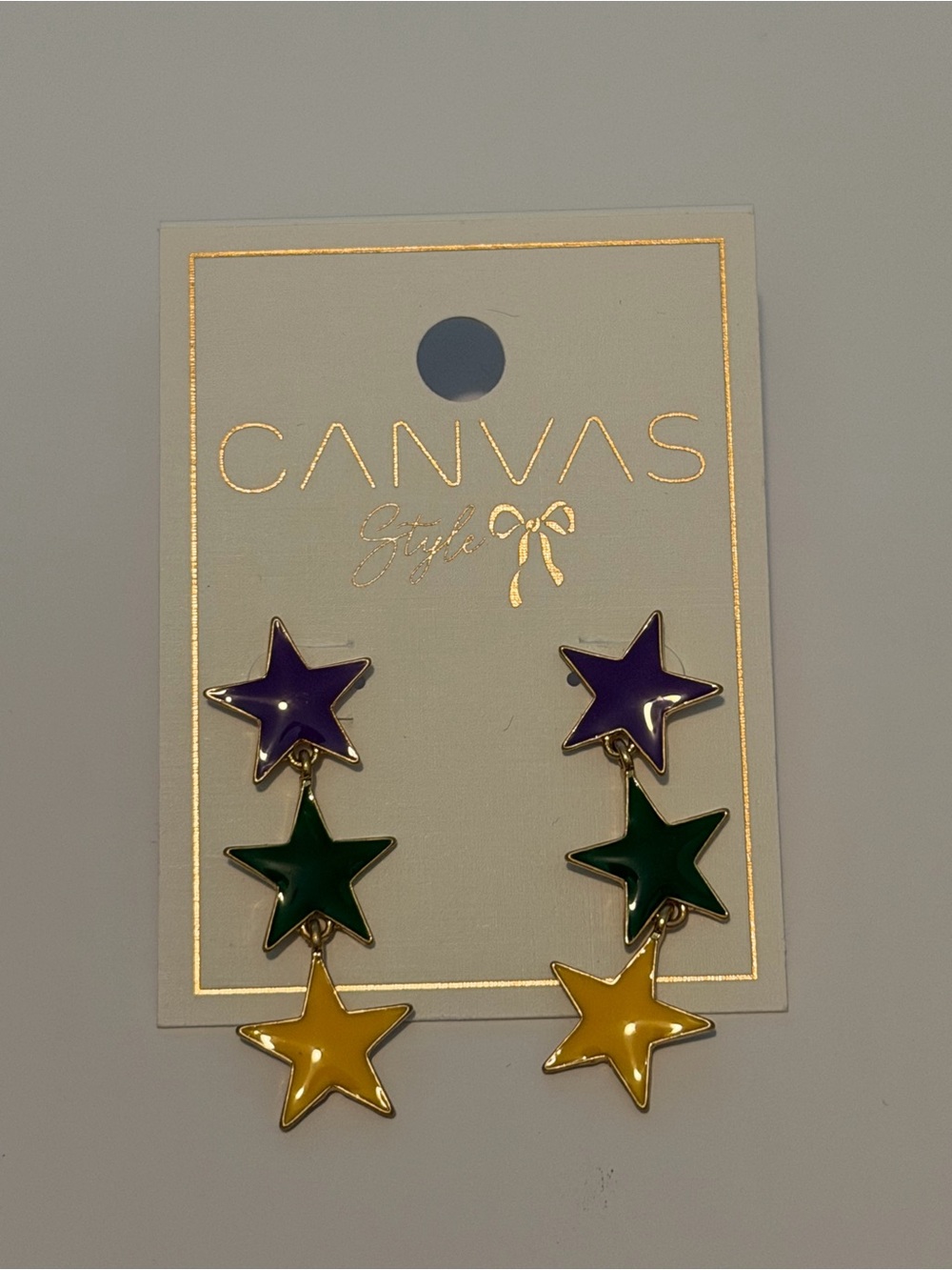 Canvas Style Star Drop Earrings